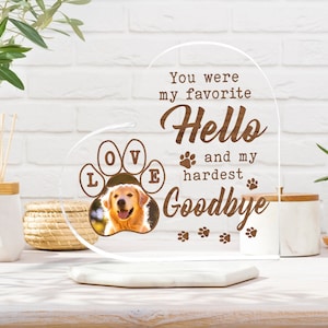 Custom Pet Photo Memorial Plaque: Acrylic Dog Sympathy Gift