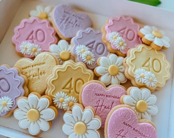 Daisy Theme Cookies: Custom Birthday Sugar Cookies