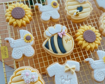 Bee Baby Shower Cookies | Gender Neutral, Sunflower Theme