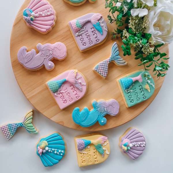 Mermaid Sugar Cookies: Under The Sea Birthday Party Favors
