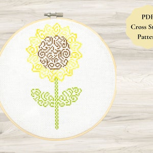 Sunflower Cross Stitch Pattern - Quick, Easy, Beginner-friendly Cross Stitch Pattern or Chart