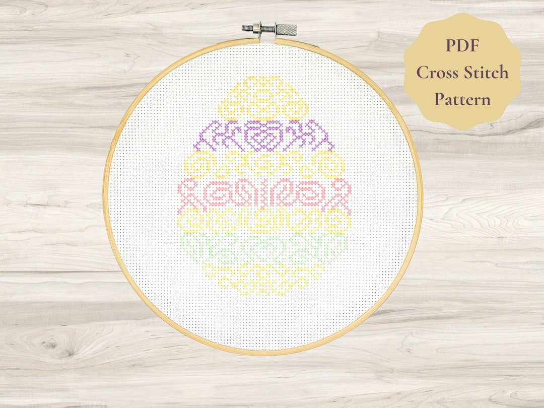 Easter Egg Cross Stitch Pattern - Easter Cross Stitch Pattern - Easy ...