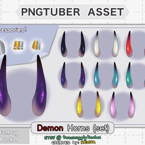Ativo PNGtuber | Fantasia [pacote 1] - Conjunto de chifres de demônio