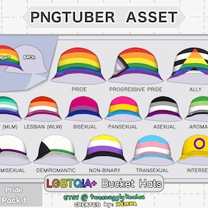 PNGtuber Asset | Pride [pack 1] - LGBTQIA+ Bucket Hats