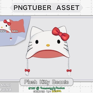 Ativo PNGtuber | Animal [pacote 8] - Gorro de pelúcia Kitty
