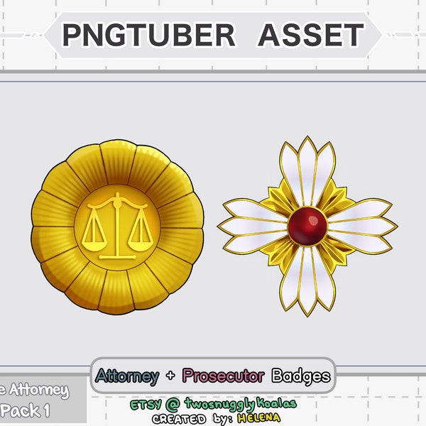 PNGtuber Asset | Ace Attorney [pack 1] - Attorney and Prosecutor Badges