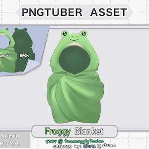 PNGtuber Asset | Animal [pack 4] - Froggy Blanket