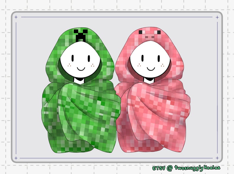 Pngtuber Asset Minecraft pack 1 Creeper Pig Blankets Etsy