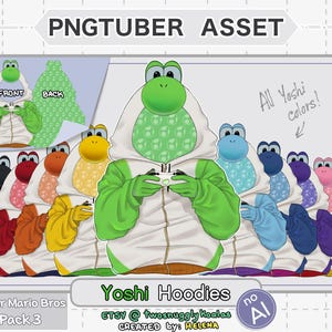 PNGtuber Asset | SMB [pack 3] - Yoshi hoodies
