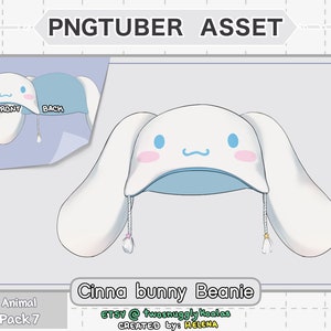 PNGtuber Asset | Animal [pack 7] - Cinna bunny Beanie