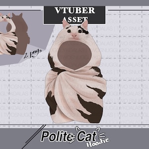 VTuber Asset | Polite Cat (meme) Hoodie / Blanket