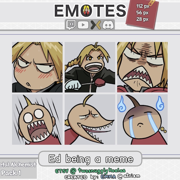 Emotes (stream) | Fullmetal Alchemist [pack 1] - Ed being a meme