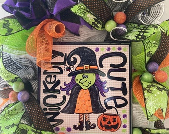 Witch wreath Halloween front door wreath Halloween gift wicked witch