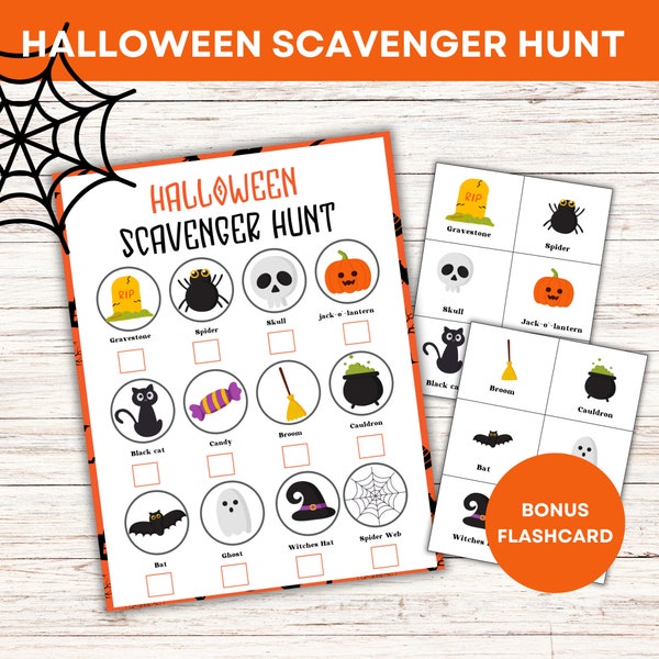 Chasse au trésor d'Halloween / Chasse au trésor d'automne / Jeu d'Halloween imprimable pour les enfants / Chasse au trésor d'Halloween imprimable / Imprimable pour les enfants