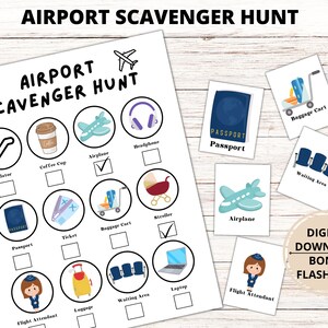 Airport Scavenger Hunt Printable for Kids, Vacation Printable Game ...