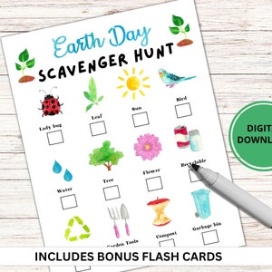Earth Day Scavenger Hunt for Kids, Earth Day Printable Activities, Earth Day Family Activity, Nature Indoor Outdoor Scout Activity,