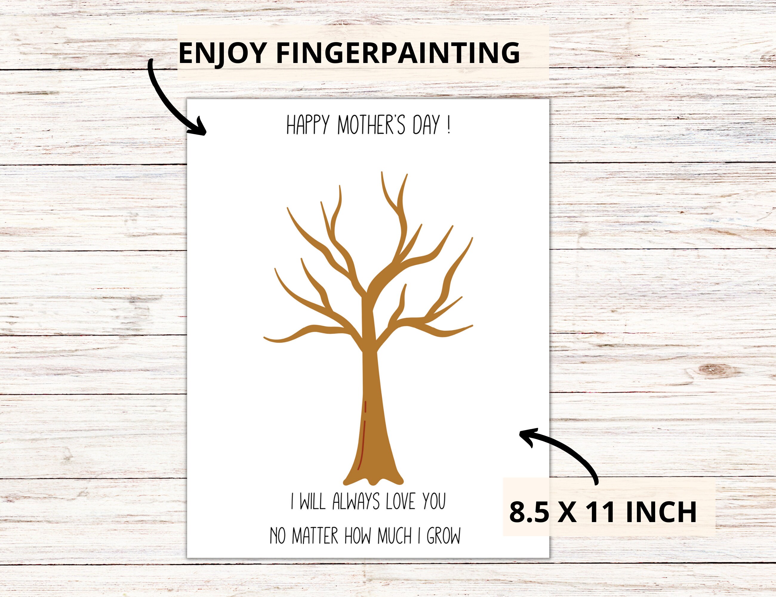 Mother's Day Fingerprint Art Thumbprint Art Template Fingerprint Craft Mother's Day Card From ...