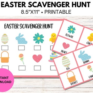 Oster-Schnitzeljagd für Kleinkinder und Vorschulkinder/Kaninchenjagd / Ostern Printable/Osterspiele für Kinder/Flash Cards
