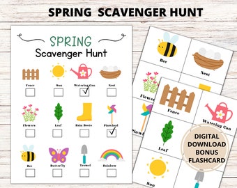 Spring Outdoor  Scavenger Hunt For Kids, Treasure Hunt for Kids, Outdoor Kids Activity, Outdoor Spring Scavenger Hunt, Spring Games For Kids