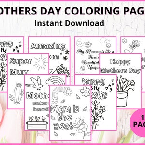 Mothers Day Coloring Pages, Mothers Day Printables, Coloring Book For Kids, Mother&#39;s Day Gift  , Personalized Gift For Mom, Instant Download