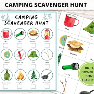 Camping-Schnitzeljagd für Kinder, Outdoor-Schnitzeljagd, Sommer-Camping-Aktivität, RV-Nationalpark-Aktivitäten, Campground-Spiele