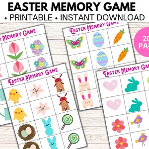 Easter Memory Games Printable, Easter Matching Game For Kids, Easter Activity, Fun Easter Game For Kids, Easter Games for Kids