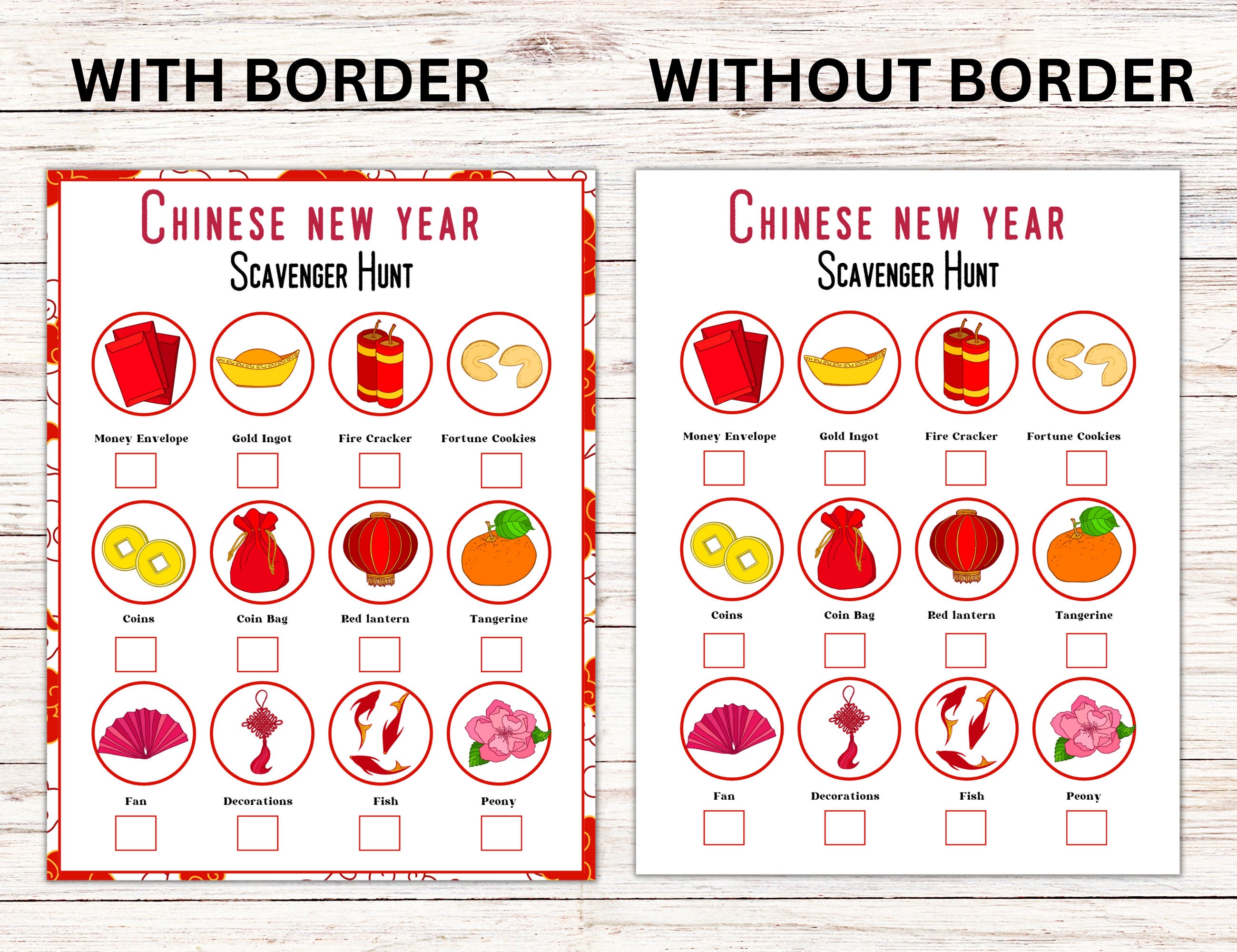 Chinese New Year Scavenger Hunt for Kids, Lunar New Year Scavenger Hunt ,spring Festival