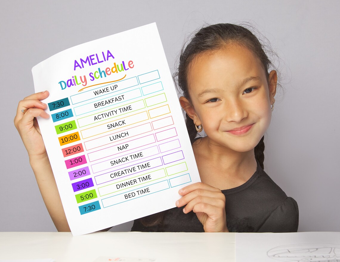 Kids Daily Schedule Template/ Homeschool Daily Routine / Kids to Do