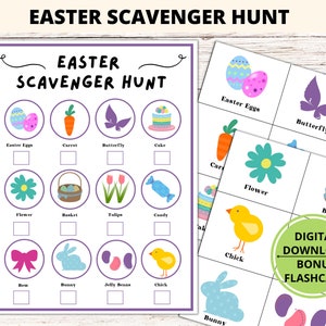 Easter Scavenger Hunt For Kids, Treasure Hunt for Kids, Outdoor Kids Activity, Easter Games Printable, Children Holiday Game,Easter Activity