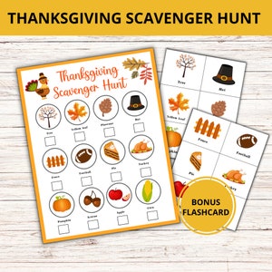 Thanksgiving Scavenger Hunt Printable, Thanksgiving Scavenger Hunt For Kids, Holiday Scavenger Hunt, Fall Harvest, Party Game Printable