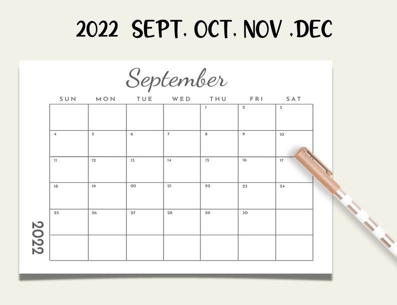 2022 2023 Monthly Calendar Printable