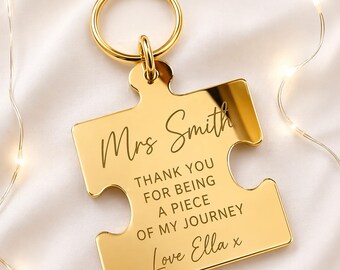 Personalised Teacher Thank You Keyring, Teacher Gift, End of Term Leaving Present, Nursery Teaching Assistant Appreciation Gift, Custom