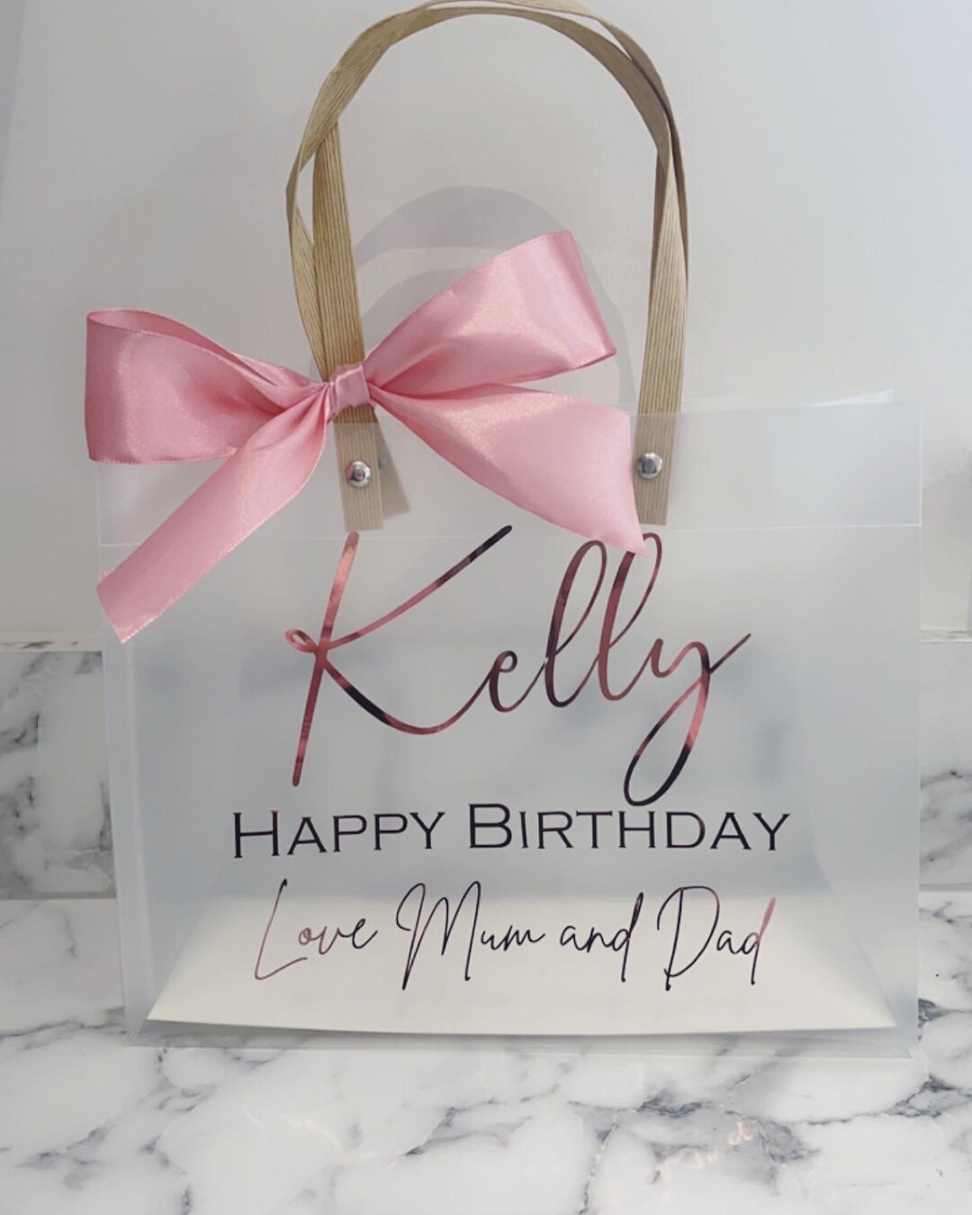 Personalised Frosted Gift Bag Bridesmaid Gift Etsy UK