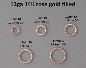 12 gauge 14K rose gold filled jump rings - saw cut