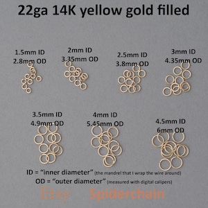 22 gauge 14K yellow gold filled jump rings - saw cut