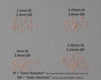 26 gauge 14K rose gold filled jump rings - saw cut