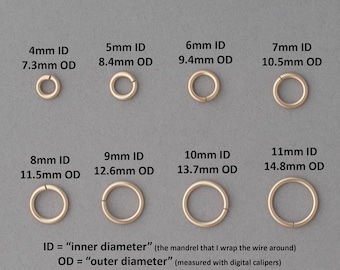 14 gauge 14K yellow gold filled jump rings - saw cut