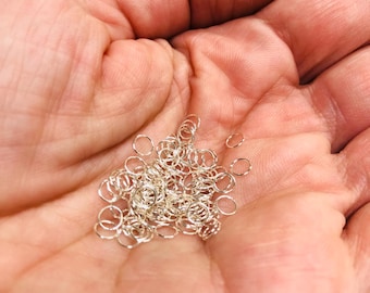 26 gauge 3mm inner diameter sterling silver jump rings - 100 count - saw cut