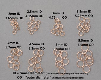 20 gauge 14K rose gold filled jump rings - saw cut