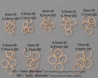 18 gauge 14K yellow gold filled jump rings - saw cut
