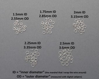 24 gauge sterling silver jump rings - saw cut