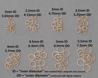 20 gauge 14K yellow gold filled jump rings - saw cut