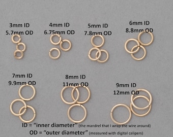 16 gauge 14K yellow gold filled jump rings - saw cut