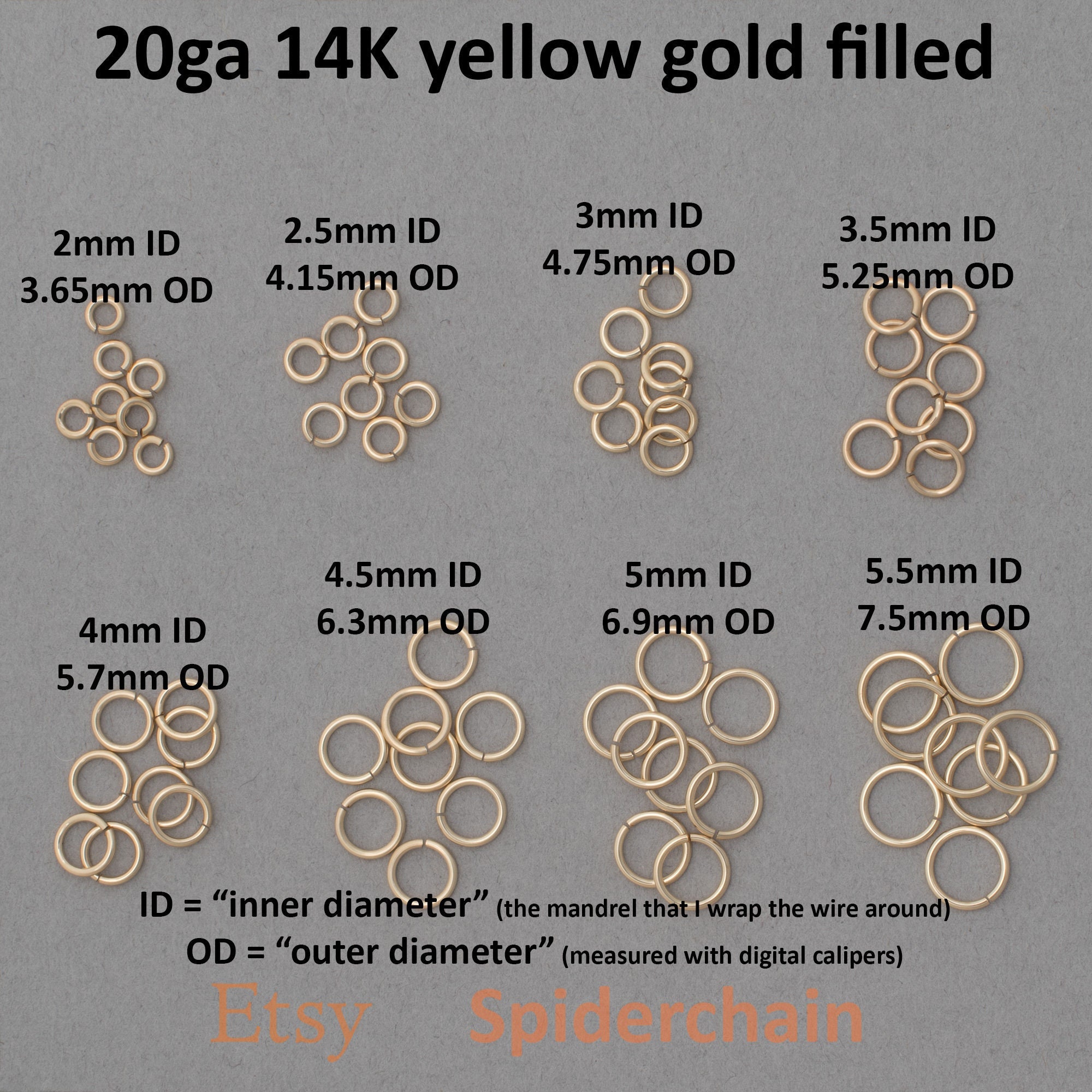 Matte Gold 3mm ID Jump Rings, 20 gauge, 50pc