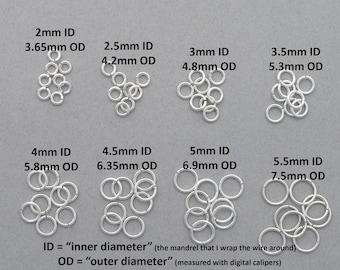 20 gauge sterling silver jump rings - saw cut