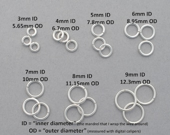 16 Gauge Sterling Silber Biegeringe | Sägeschnitt Biegeringe | Groß Biegeringe | Biegeringe | Schmuck Zubehör | Halb harter Biegering