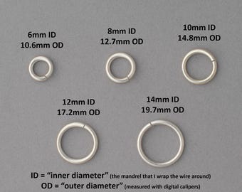 12 gauge sterling silver jump rings - saw cut