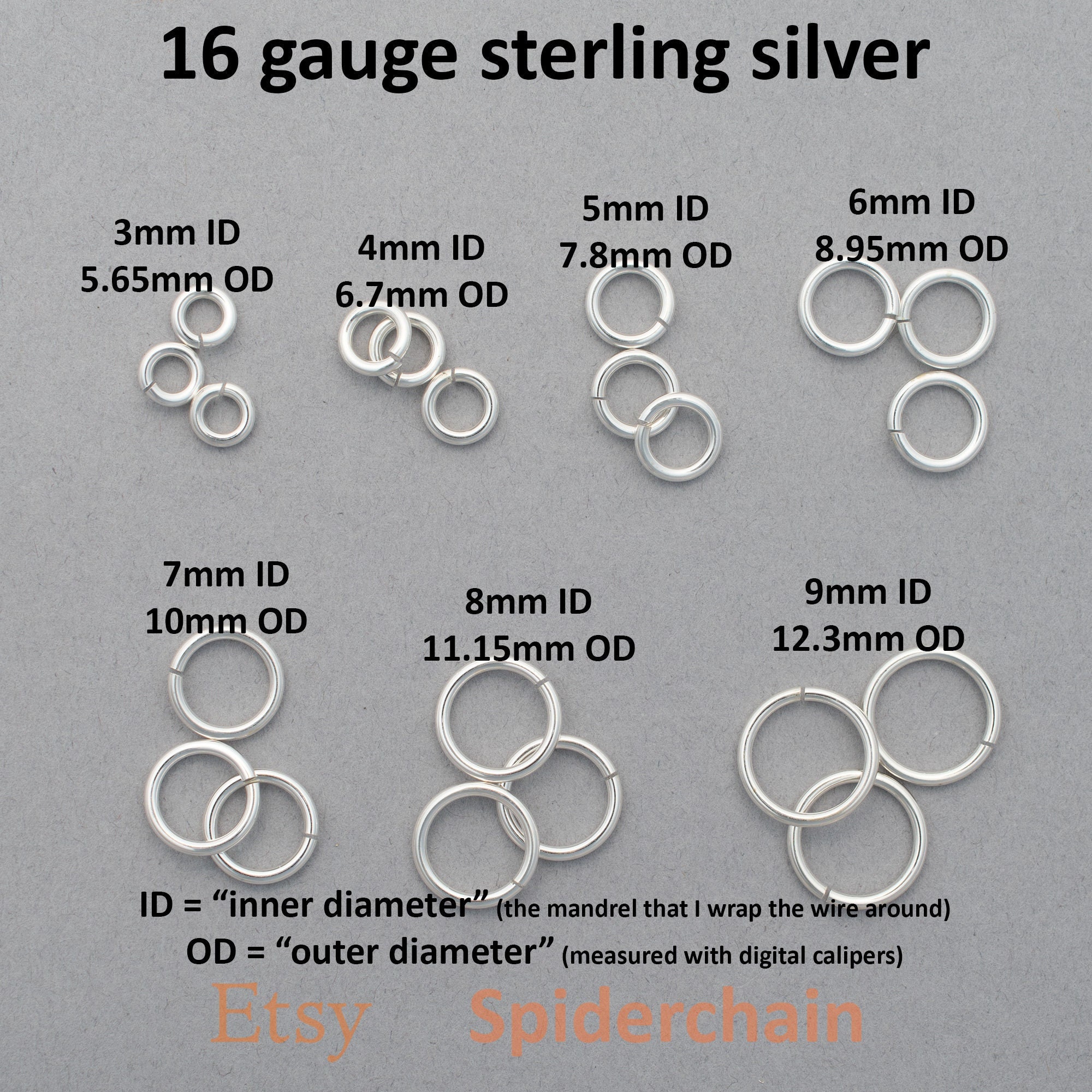 16 Gauge Sterling Silver Jump Rings Saw Cut Jump Rings Bulk Jump Rings