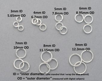 16 Gauge Sterling Silver Jump Rings | Saw Cut Jump Rings | Bulk Jump Rings | Wholesale Jump Rings | Jewelry Supplies | Half Hard Jump Ring