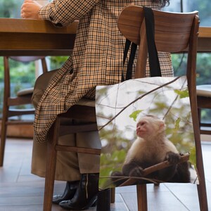 動物トートバッグ | 自然愛好家へのギフト | 白い顔のオマキザル | 美しいトートバッグ | サルのキャリーオール | かわいいショルダーバッグ